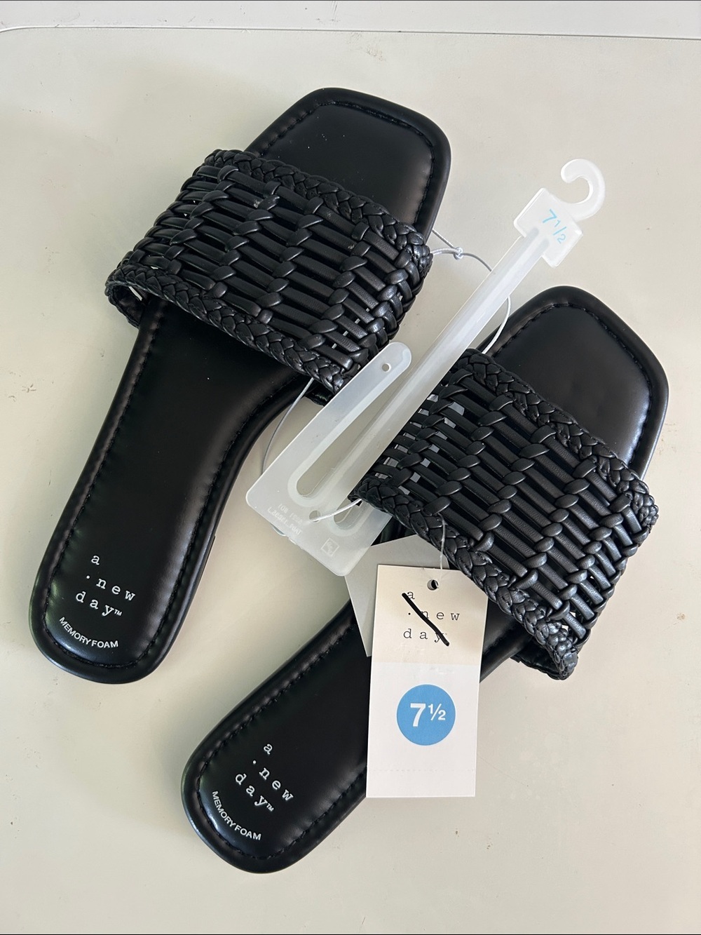 NWT a new day Black Braided Slide Sandals | a new day Asha Sandal | Black Sandal